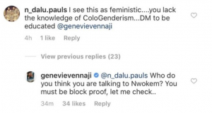 See Genevieve's Response To Man Who Offered To Educate Her
