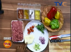 Minced Meat Stuffed In Bell Peppers...Quick And Easy Breakfast On The Go